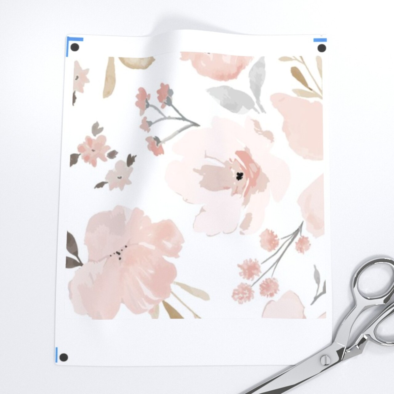 Pastel Floral Blush Pink Peach Flowers Jumbo Scale Feminine Watercolor Custom Pre-pasted Wallpaper by Spoonflower Pre-Pasted Wallpaper 2FT Wide